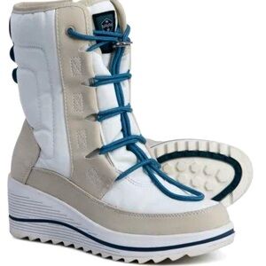 Khombu Lace Up Whitecap Wedge Winter Boots Size 11